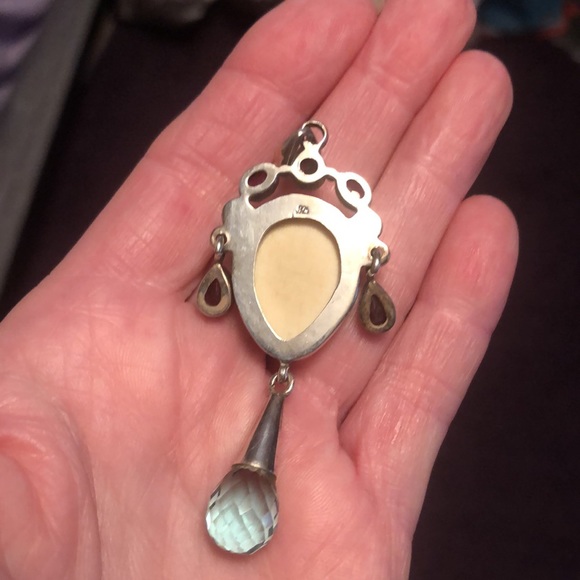 Absolutely Gorgeous Sterling Silver & Ruby & Moonstone Pendant - Picture 16 of 17